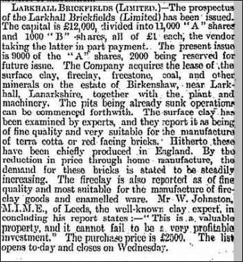 Larkhall Brickfields, Birkenshaw, Larkhall, South Lanarkshire ...